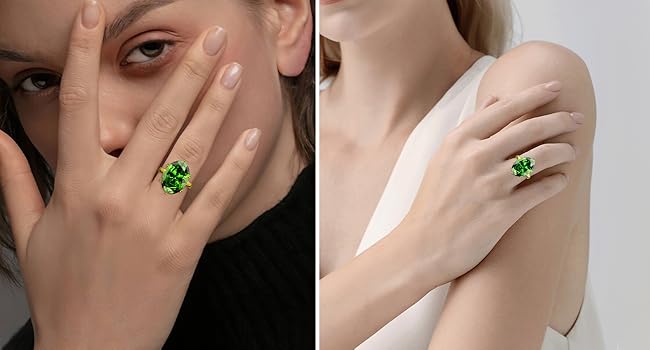 Linawe Fake Diamond Oval Adjustable Ring