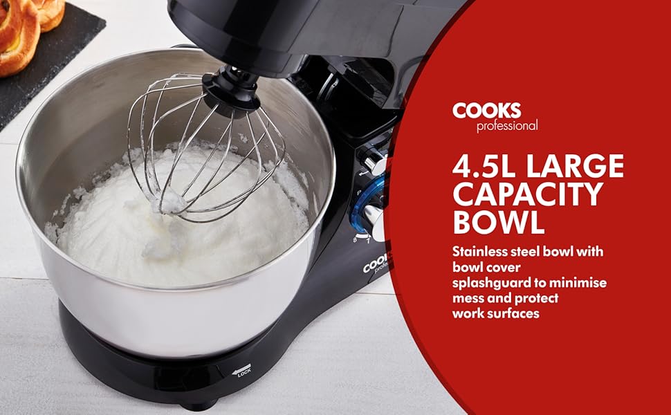 Cooks Professional Stand Mixer 8 Speed 4.5L Mixing Bowl 1000W