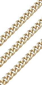 Flat Chain Strap Gold Metal Purse Handbag Shoulder Body Replacement Strap