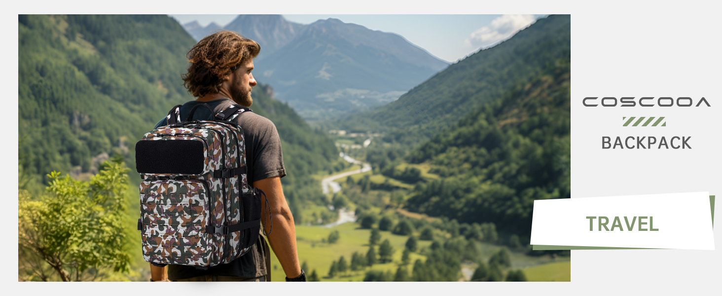 Tactical Military Backpack for Man, 50L Waterproof Army Pack Rucksack Hiking Laptop Backpack