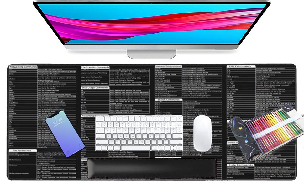 Amazon.com: Linux Commands Line Shortcut Keys Programmer Mouse Pad XL ...
