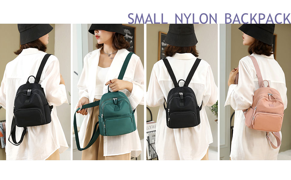 POPUCT Small Nylon Backpack Purse Fashion Waterproof