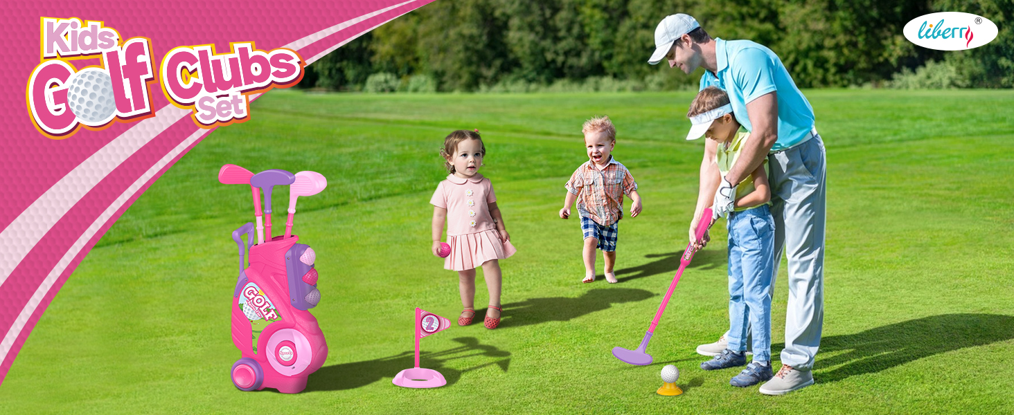 Liberry Toddler Golf Set for 2 3 4 5 Years Old, Upgraded Kids Golf Cart