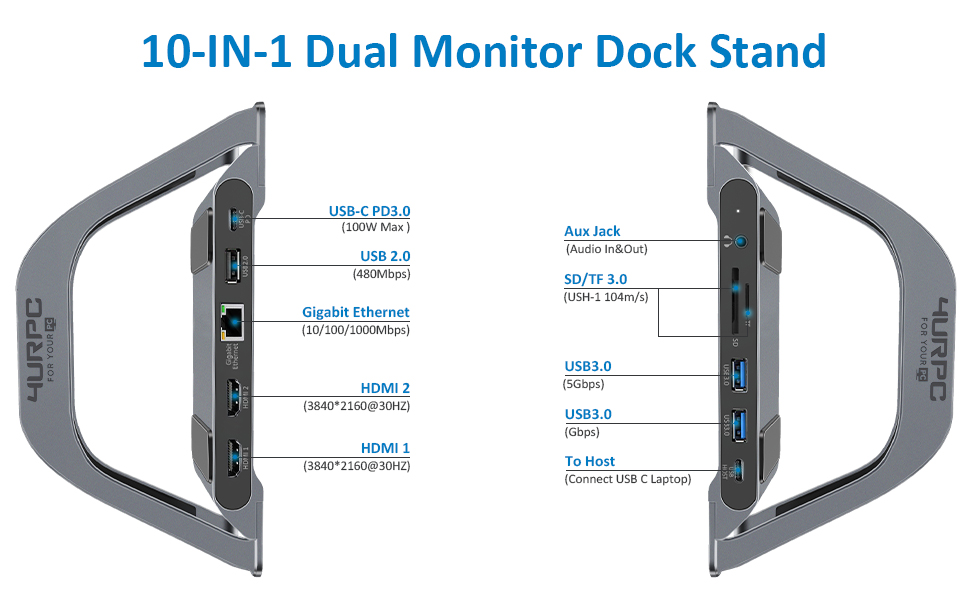 Type c dual monitor dock laptop dock for laptop monitor type c dock monitor dock for laptop c-dock
