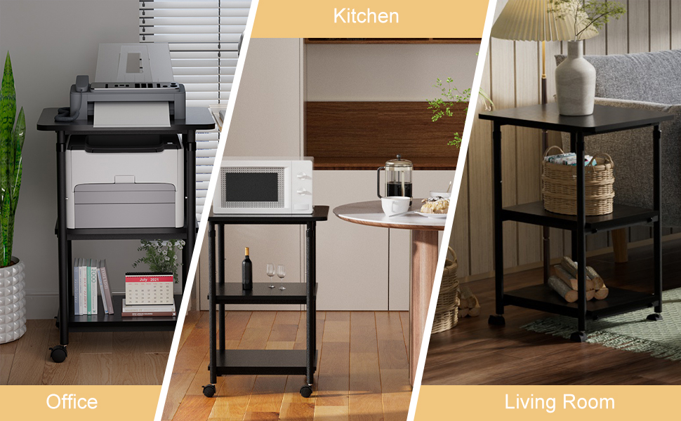 QieerHior Printer Stand 3Tier Large Printer Table for 3D