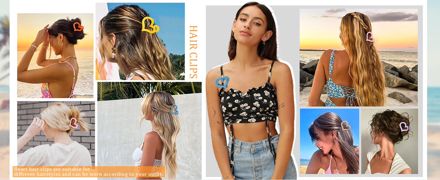 heart hair clips are suitable for different hairstyles