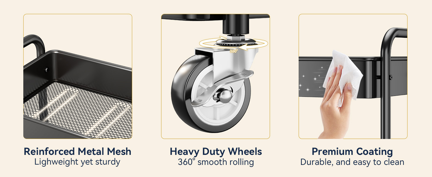 metal cart on wheels