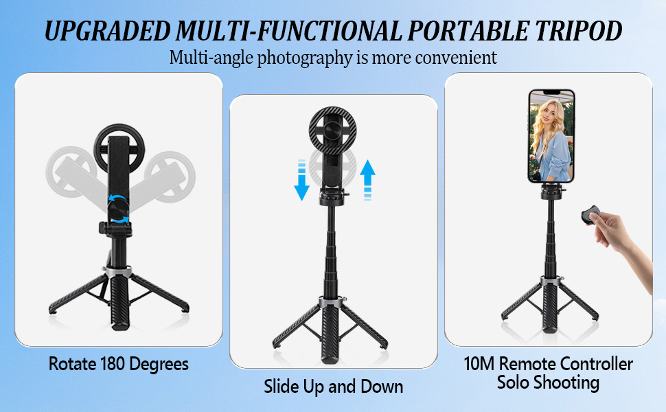 Mini Magnetic Mobile Phone Selfie Stick, Switch Between Horizontal And Vertical Modes