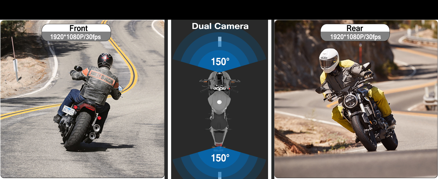 ydi MC10 carplay motorcycle dash cam with dual camera