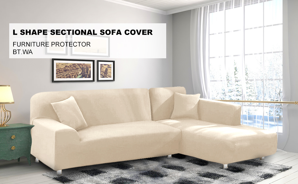 BT.WA Couch Cover L Shape Sectional Sofa Cover 2Piece Soft