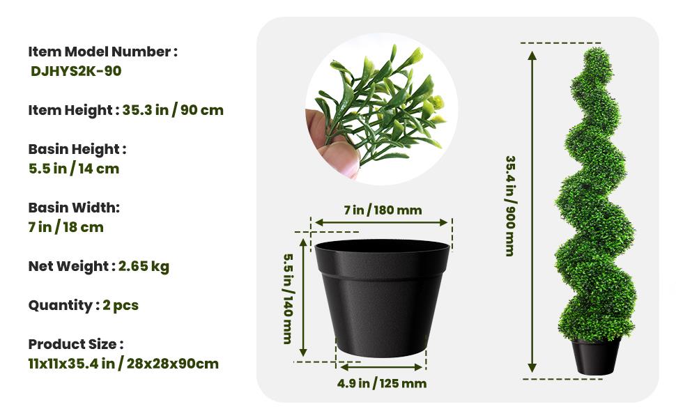 Artificial Boxwood Spiral Topiary Trees