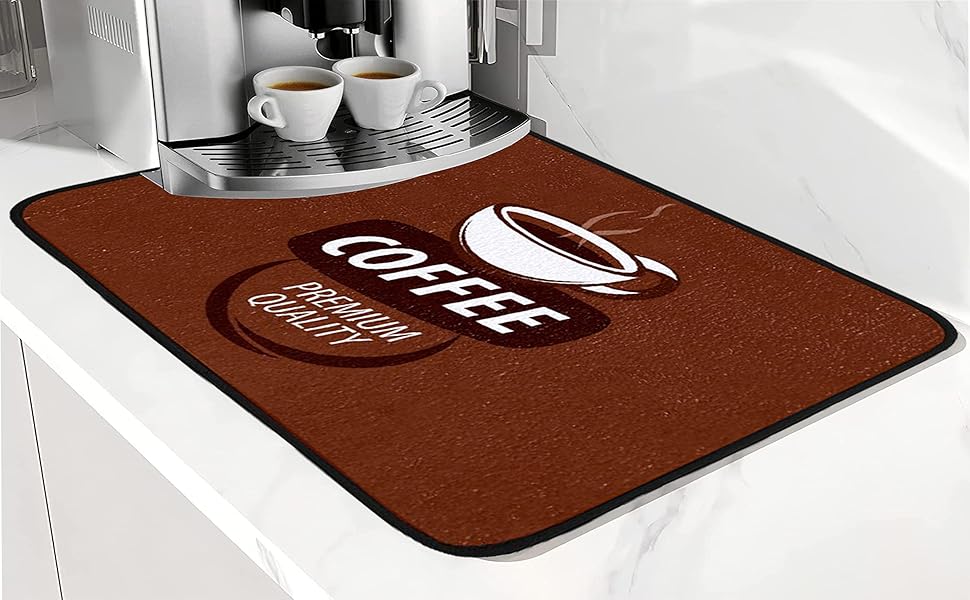 Drying Mat for Kitchen Counter Country Flowers Dish Drying