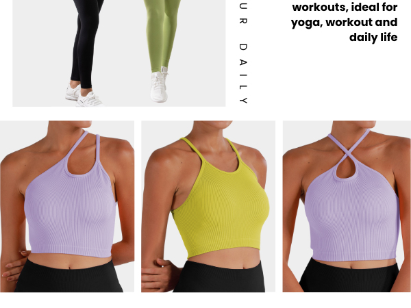 Sunzel Free to Be Tank, Ribbed Crop Tops for Women Summer