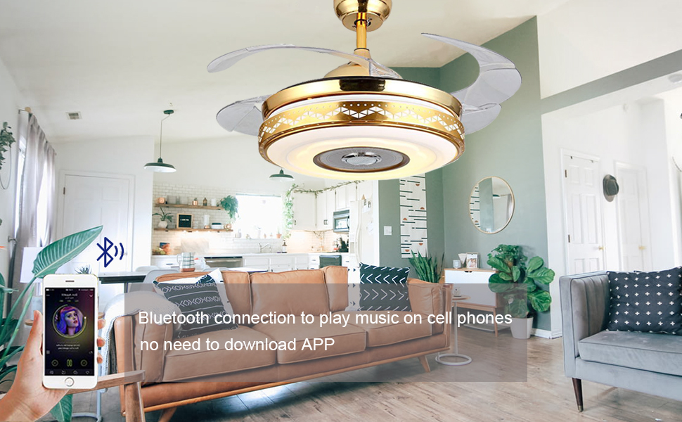 FANEPRO 42" Smart Fandelier Ceiling Fan with Lights
