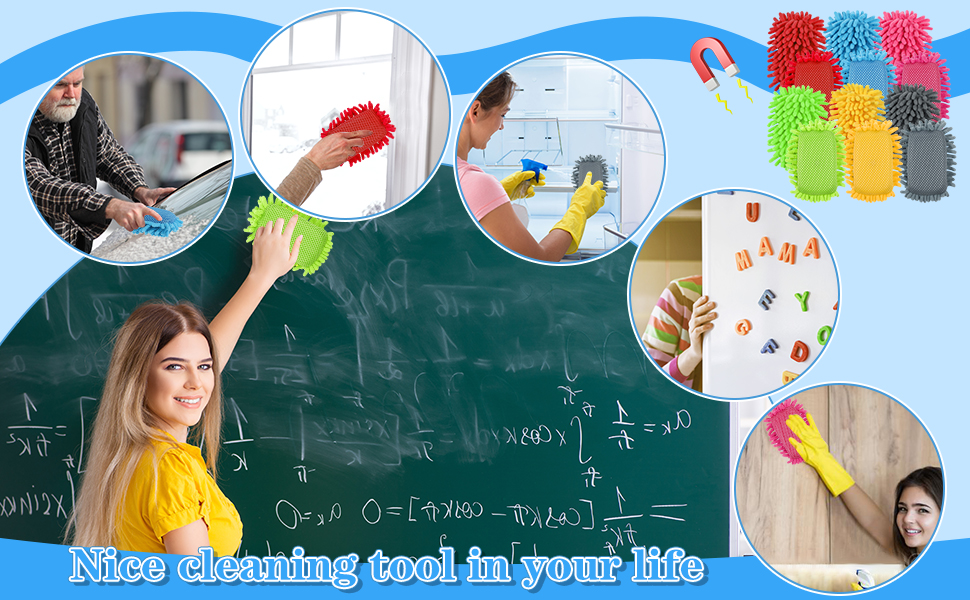 Jspupifip 12 Pcs Microfiber Shag Eraser Dry Erase Eraser