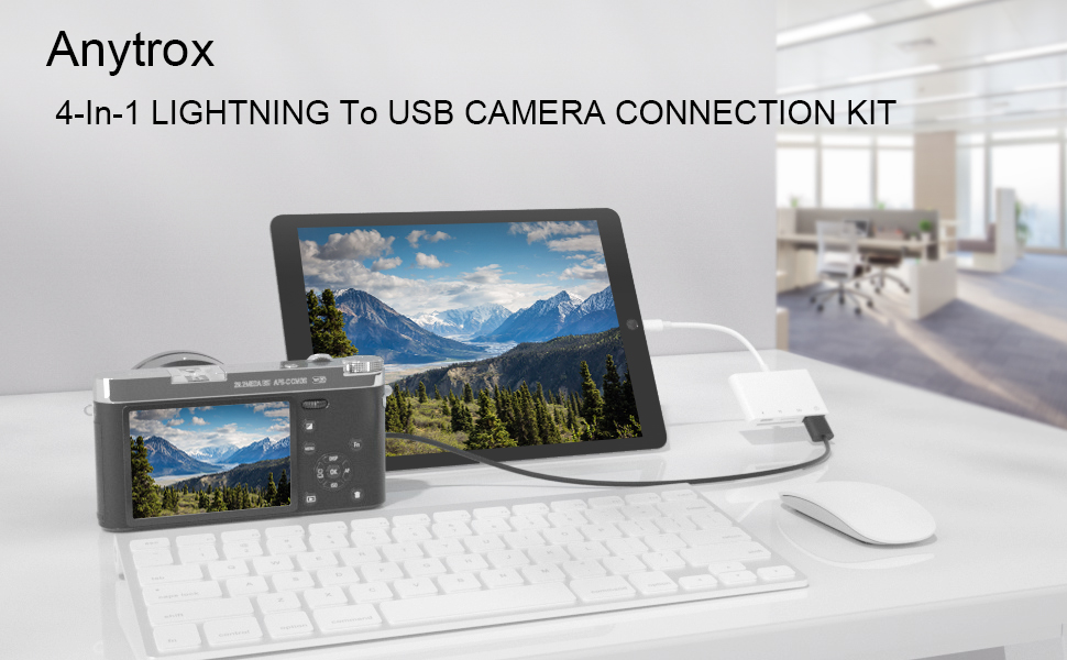 iPhone SD TF Card Reader, 4 in 1 iPhone USB Camera Connection Kit