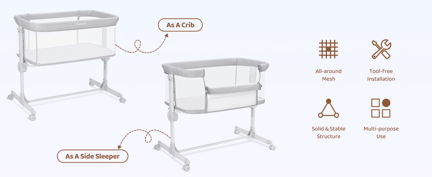 Ezebaby Baby Bassinet Bedside Sleeper