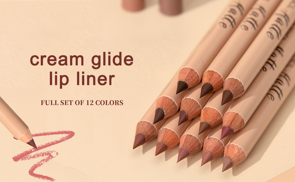 Matte Lip Liner Set Brown Tone Natural Lip Makeup