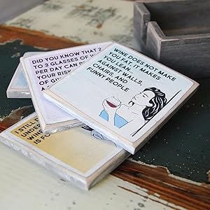 presents absorbent novelty gifts rustic unique set accessories bar table beverage men sign retro