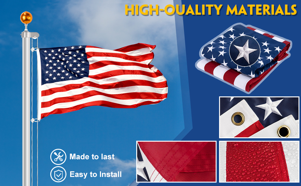 POZOY Flag Pole for Outside in Ground 20FT 13 Gauge Extra