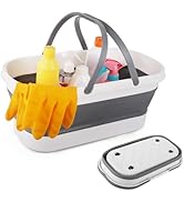 12L Collapsible Mop Bucket with Wheels, Folding Car Wash Bucket for Cleaning Supplies Mopping, Pl...