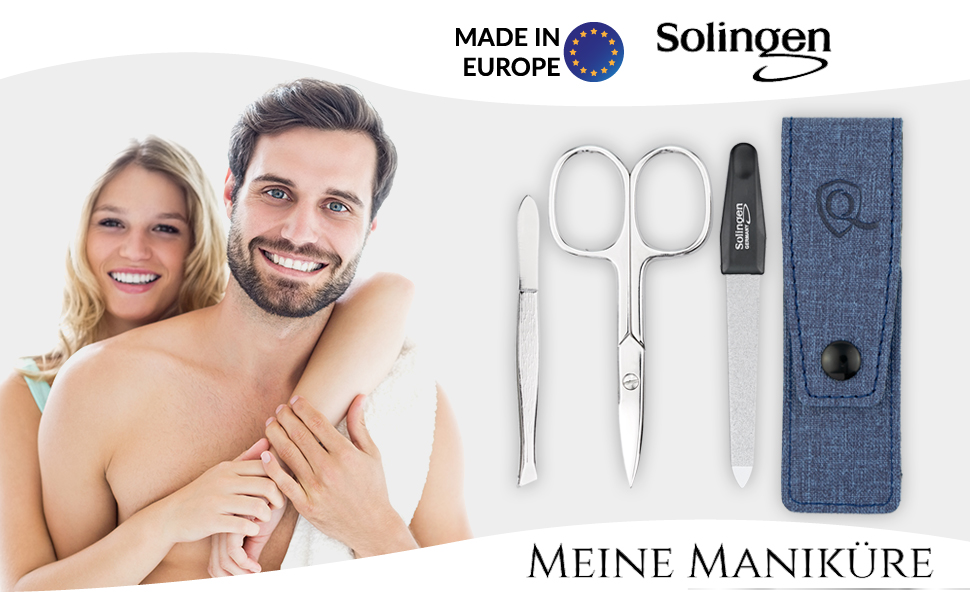 marqus maniküre set gepflegte Nägel für unterwegs mit 3 Teilen und Etui
