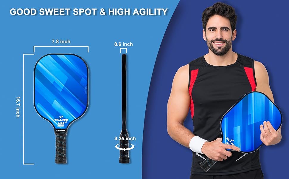 VICLION Pickleball Paddles, USAPA Approved Carbon Fiber Pickleball Paddles Set of 2