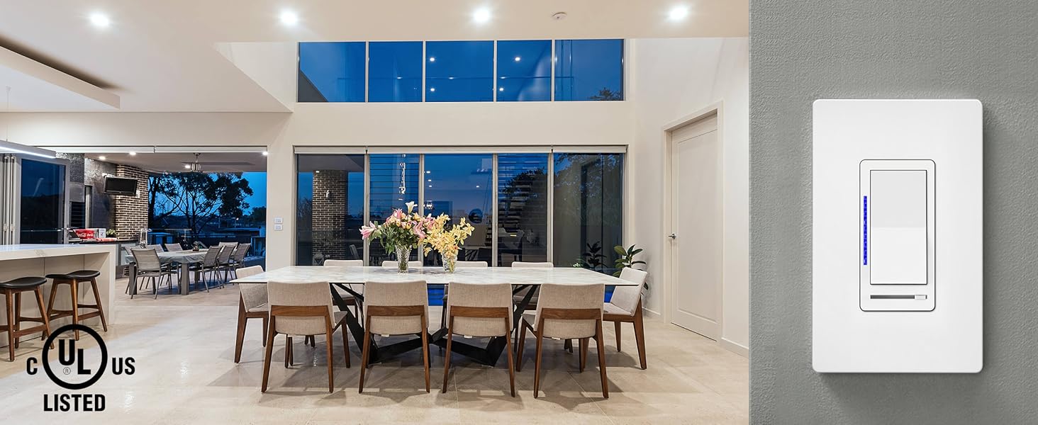 [10 Pack] BESTTEN Digital Dimmer Switch with LED Indicator, Single Pole or 3Way, Suit for