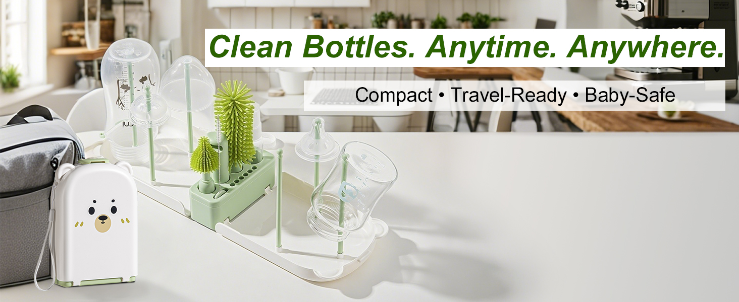 Travel Bottle Brush Set – Compact, Lightweight, Always Ready to Clean