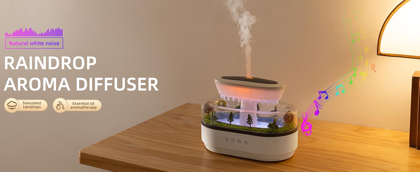 250ml Micro Landscape Rain Humidifier, Essential Oil Diffuser