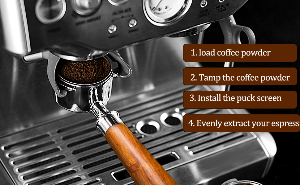 58mm Bottomless Portafilter Fits for E61 Group Head 2 Ears