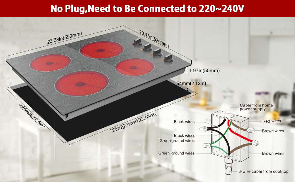 220v electric cooktop