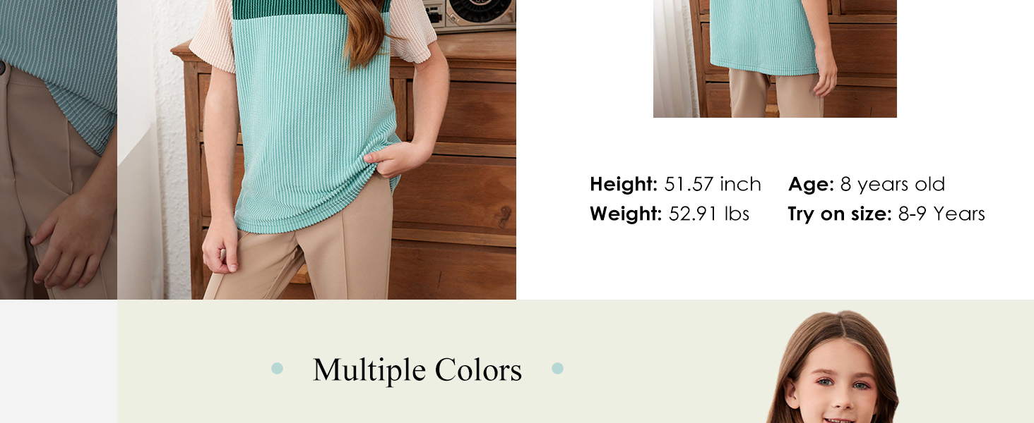 blibean tween girl shirt tops size 6 7 8 9 10 11 12 13 14 15 years old