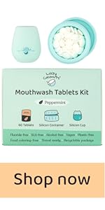effervescent mouthwash tablets kit silicon cup container travel