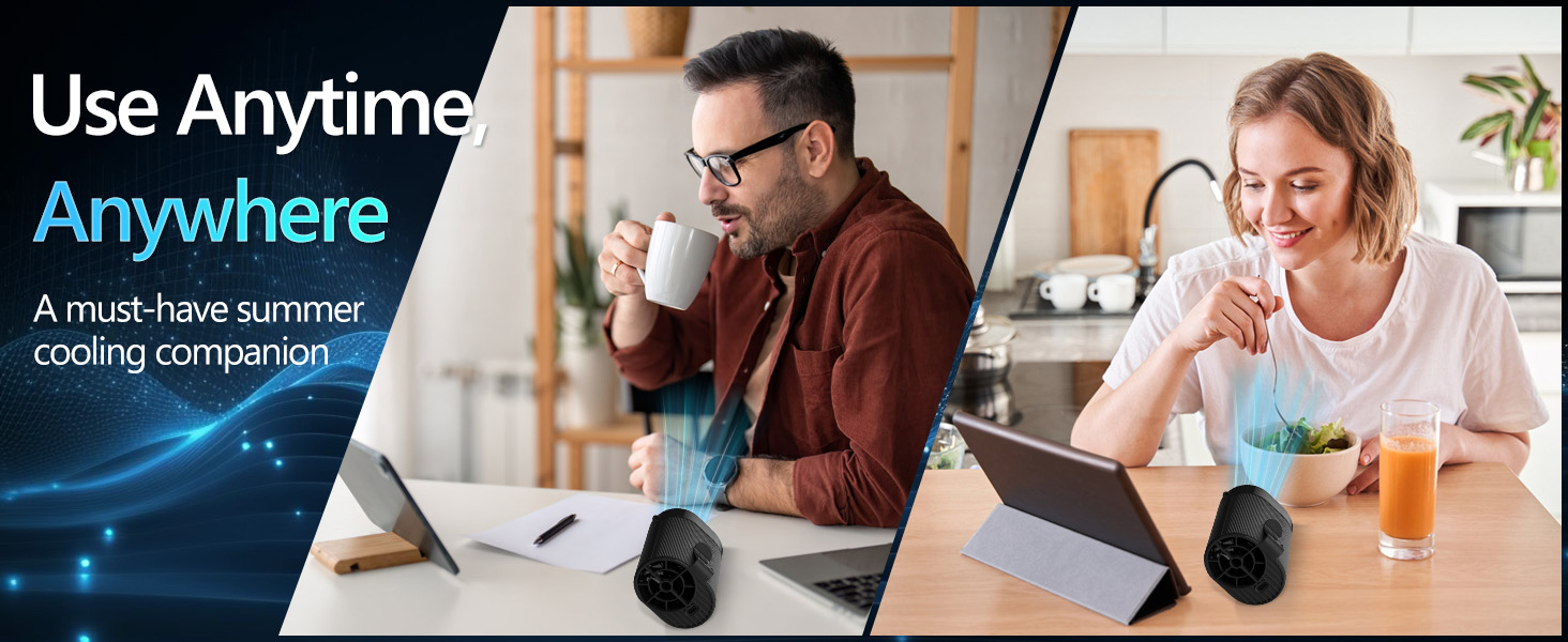 COZOME Portable Waist/Neck Fan, Rechargeable 3000mAh Battery 25H Runtime, 6600RPM Turbo Dual Clip, 4 Speeds Adjustable Hands-Free Belt Fan for Hiking,Outdoor,Jobsite,Personal Cooling Fan Summer Gift 22 waist fan