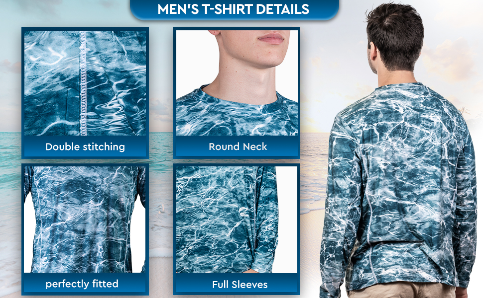 tshirts for men sun protection upf fising mossy oak