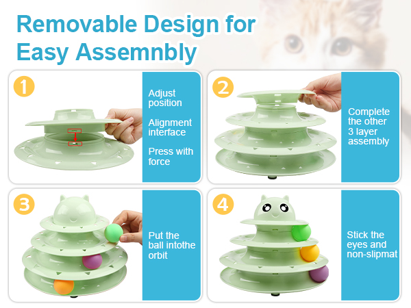 Amazon.com : UPSKY 24 PCS Cat Toys, 3-Level Turntable Kitten