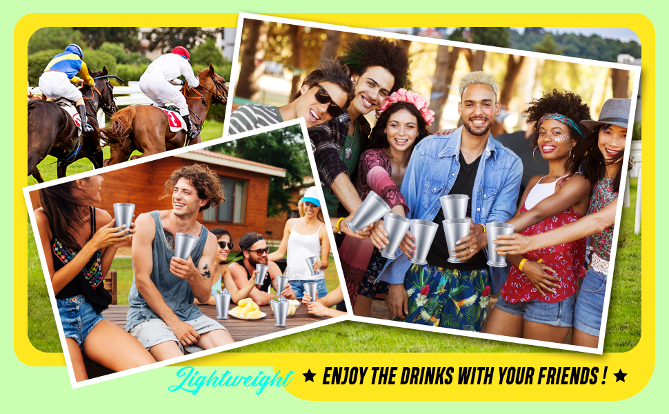 Tiangrid 24 Pcs Plastic Mint Julep Cups Bulk 10 oz Silver