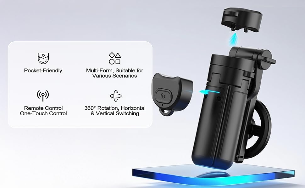 4-in-1 Multifunctional 360 Rotation Magnetic Selfie Stick