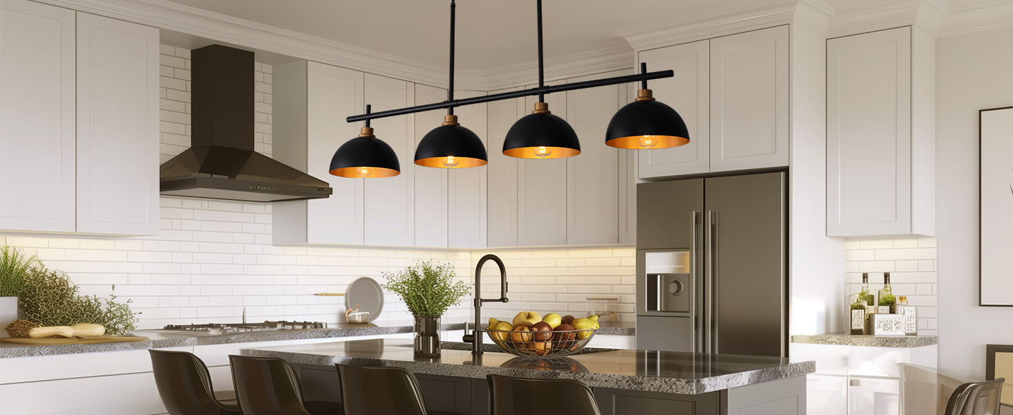 Siljoy Modern Farmhouse Chandelier for Dining Room, 4Lights