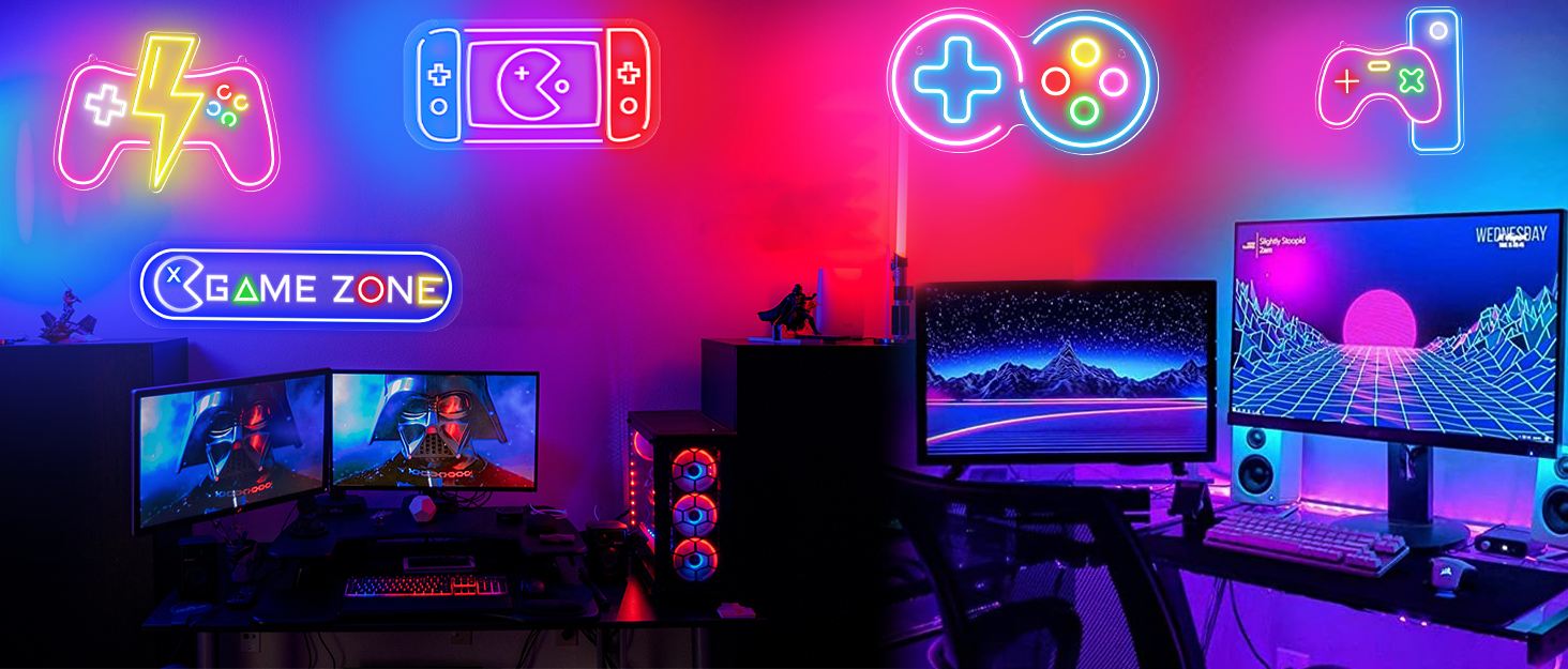 Game Controller Room Decor Neon Sign Large Light Up Gamepad