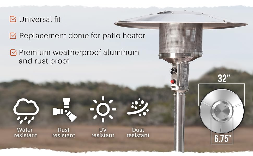 Fire Sense 61956 Patio Heater Premium Weatherproof Aluminum