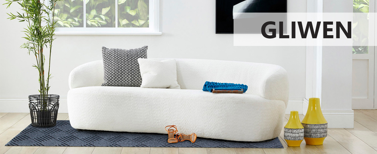 GLIWEN Rugs 2FTx12FT UltraThin Rubber Backing Indoor Area