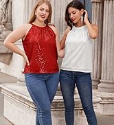 GRACE KARIN Damen Pailletten Tops Ärmellose Neckholder Camisole Tops Party Club Tank-Tops Shirt C...