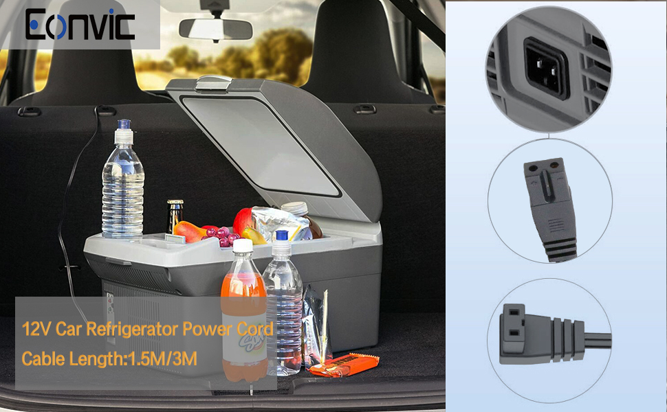 Eonvic 12V DC Cigarette Lighter Extension Cable,Mini Fridge Power Cord Car Auto