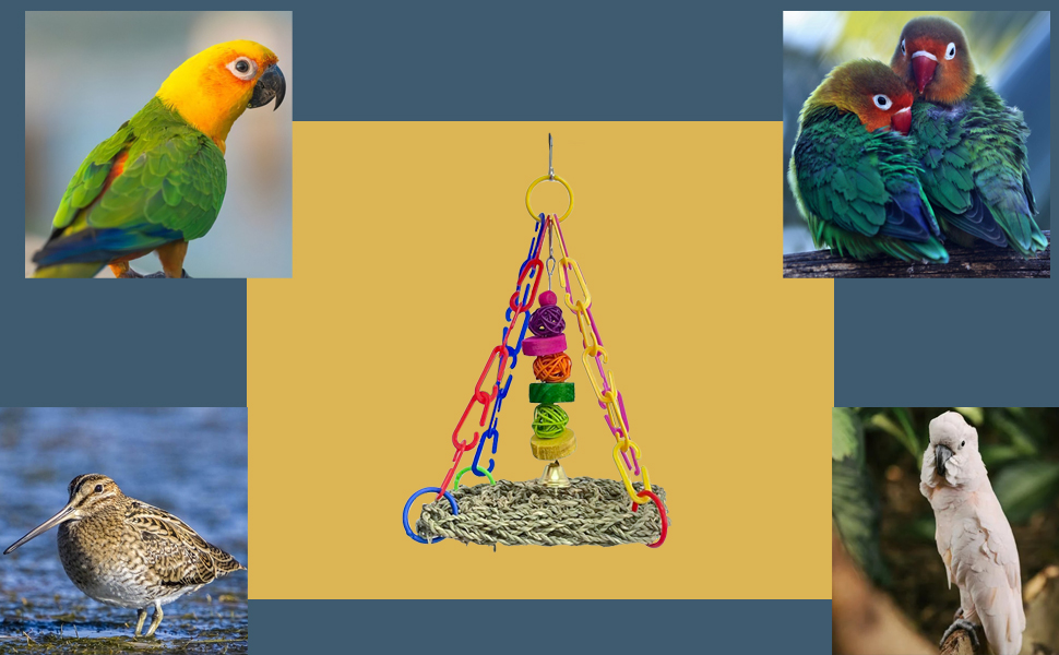 MUYG Bird Seagrass Mat Natural SeaWeed Woven Parrot