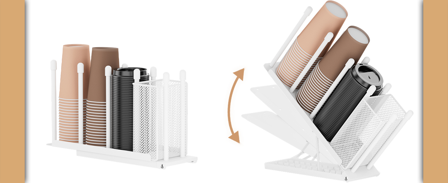 Ovicar Cup and Lid Holder Adjustable Coffee Cup Holder