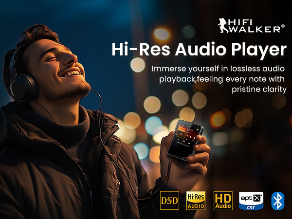 エフィかる♪ミュージック　Hi-Res AUDIO PLAYER 64GB Hifi Walker H2 Hi-Res MP3 Music Player Bluetooth with 64GB
