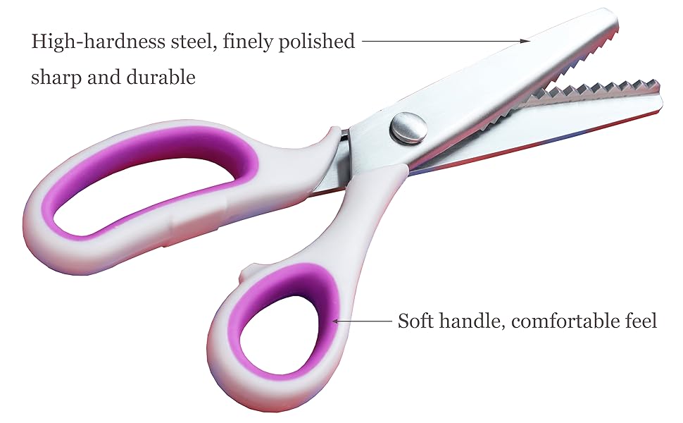 Soft Grip Right and Left Handed Pinking Shears, Pinking Shears for