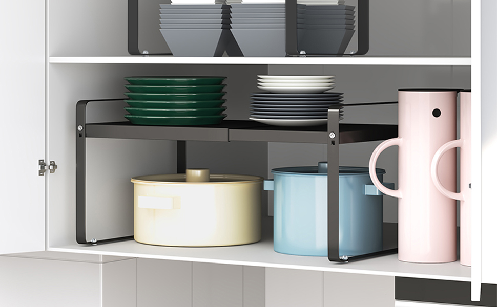 MAGGHEVI Expandable Shelf Organizer Storage Rack，Cupboard Stand